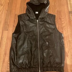 NorthNature  ￼leather hoodie vest ￼